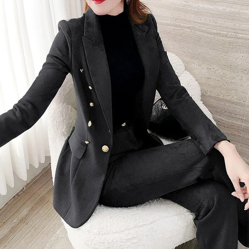 

Business Suit Set Female Winter Korean-style Casual Fashion Elegant Graceful Suit Two-Piece Set British Style Autumn And Winter