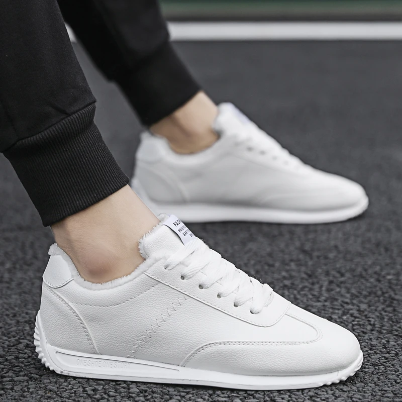 

Sneakers White Running Shoes Warm Plush Outdoor Flats Winter Shoes Breathable Boys Athletic Shoes Trainers Footwear