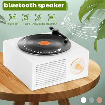 

Retro bluetooth Speaker Hi-Fi 1000mAh Battery Wireless Stereo Subwoofer Music Player Built-in Microphone Blue White Pink