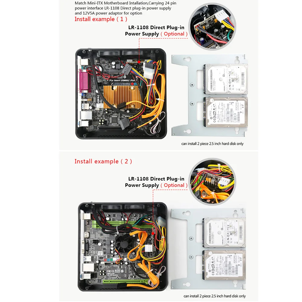 E-H60 аудио мини ITX шасси для HTPC игровой тонкий алюминиевый сплав домашний практичный охлаждающий офисный прочный Горизонтальный чехол для компьютера