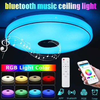 

45W Modern RGB LED Ceiling Light Home lighting APP bluetooth Music Light Bedroom Lamp Smart Ceiling Lamp+Remote Control 110/220V