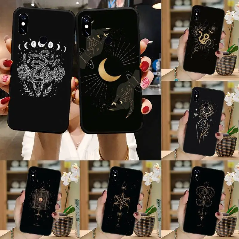 

Art Sun Flowers Snake Moon Phone Case For Xiaomi Redmi 7 8 9t a3 9se k20 mi8 max3 lite 9 note 9s 10 pro