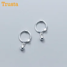 Trusta Женская мода 925 Твердые настоящие серебряные бусы маленькие серьги-гвоздики подарок для девочек ювелирные изделия DS915