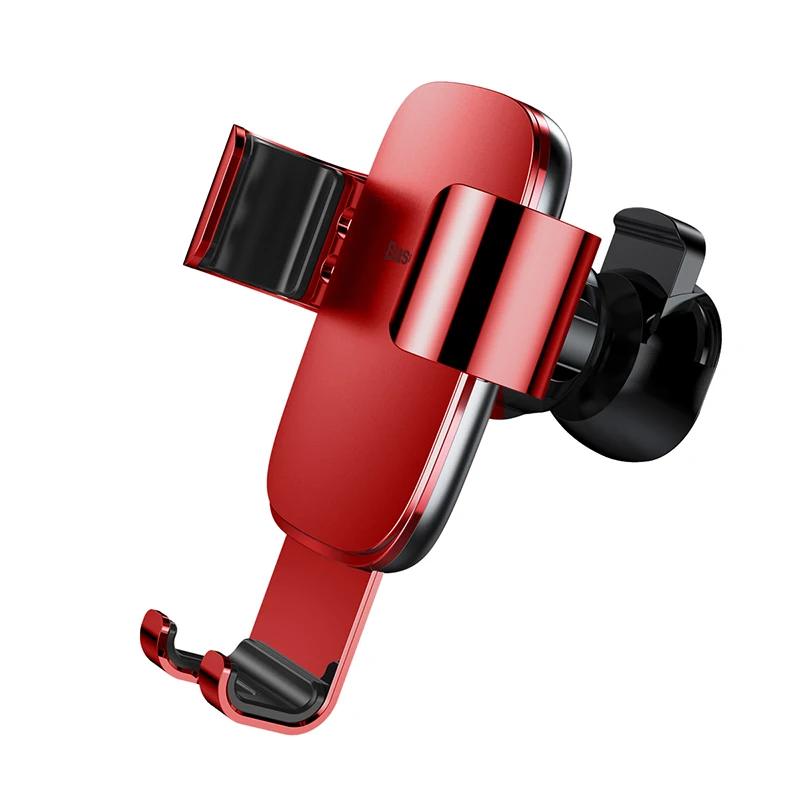 Автомобильный держатель для телефона Baseus Gravity с вентиляционным отверстием, Автомобильный кронштейн Smartphon для мобильного телефона 4,0-6,0 дюймов, gps, металлический Автомобильный кронштейн - Цвет: red