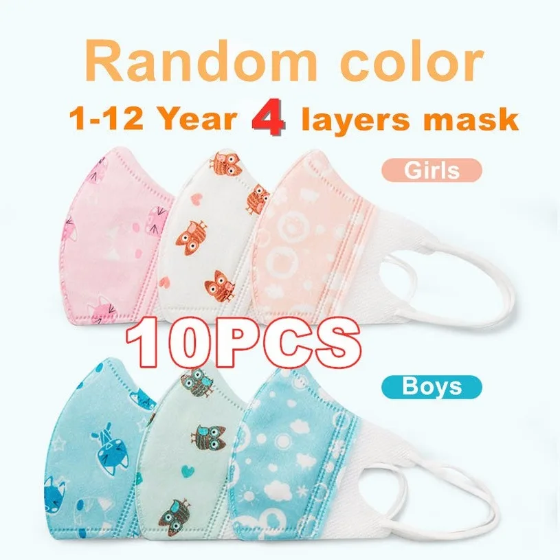 

10pcs colorful Children PM2.5 Mouth Mask Kids Breath Valve Anti Haze Breathable Mask Anti Dust Mouth-Muffle Respirator Face Mask