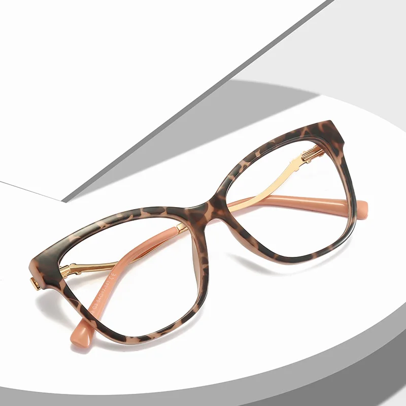 

Flexible Large Vintage Cateye Glasses Retro Anti-blue Eyewear TR90 Alloy Women Pop Eyeglasses