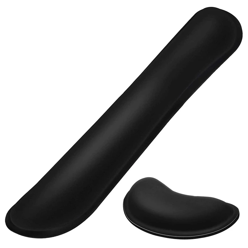 Gel Memory Foam Set Keyboard Wrist Rest Pad Mouse Cushion Support for Office Lightweight Black | Компьютеры и офис