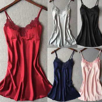 

Sexy Nightwear Women Nighte Dress Plus Size Lace Bow Lingerie Babydoll Nightwear Sleepskirt Koszula Nocna Lady Casual Clothing