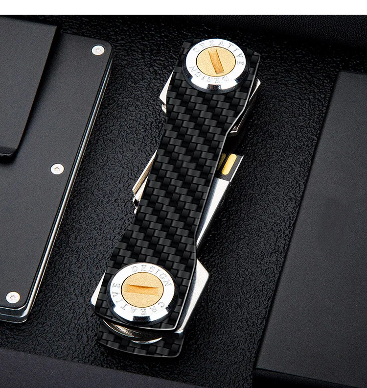 Key Holder Key Organizer Key Purse Brand 100% Carbon Key Organizer Wallet DIY Keychain EDC Pocket Key Holder Housekeeper