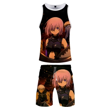 

2019 FateGrand Order two piece set tank top and shorts Harajuku men tank top streetwear basketball Sleeveless streetwear