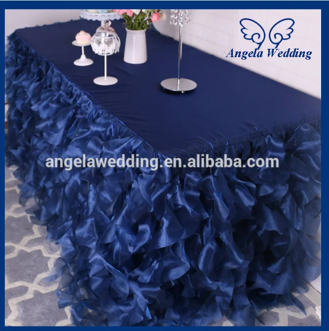 CL010JA популярные много цветов по индивидуальному заказу Свадебные/Серебряный/серый/красный, голубое платье из органзы курчавая ива юбка для стола - Цвет: navy blue