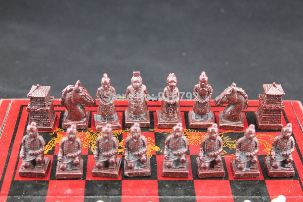 Хинезе 32 шт. Шахматный набор/коробка/Xian Terracota воин