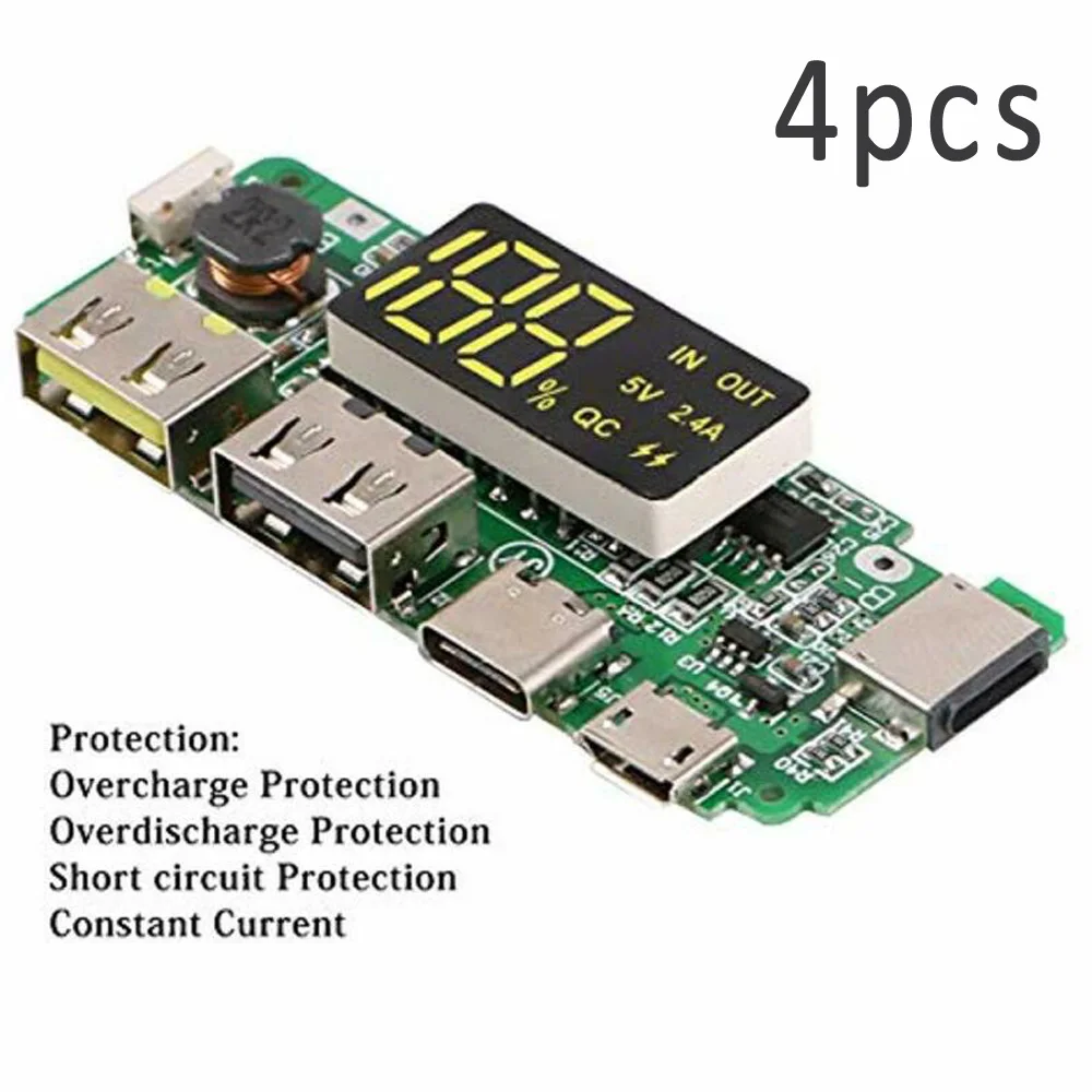 4 шт. 186 50 зарядная плата с двумя разъемами USB, 5 В, 2.4A мобильный Мощность банка модуль 58238471071