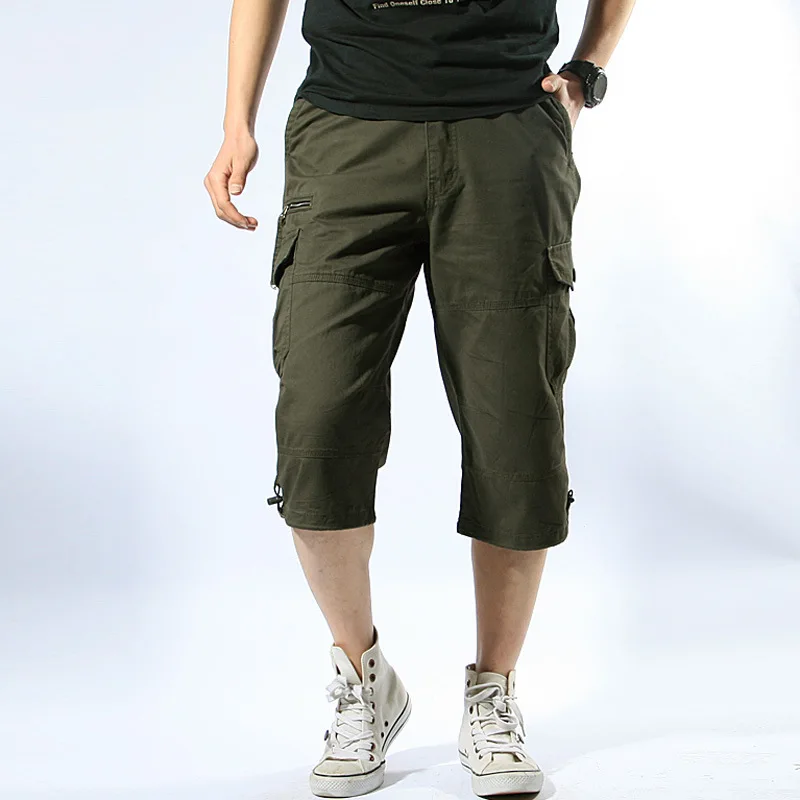 

2021 Summer Multi-pocket Men Cargo Shorts Casual Loose Short Pants Solid Camo Military Army Camouflage Tactical Shorts