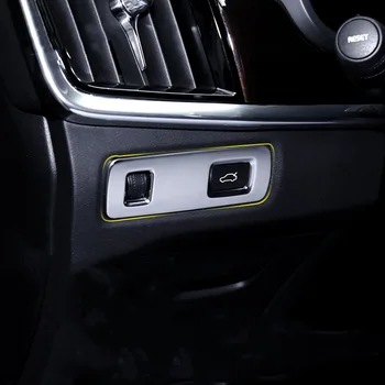 

WELKINRY For Volvo XC60 2018 2019 2020 ABS chrome console front head lamp light rear tail gate back door lid opening switch trim