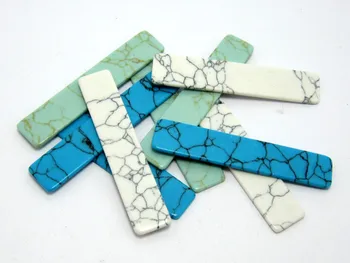 

Rectangle stone 50mm mixed color Rectangle flat turquoise stone