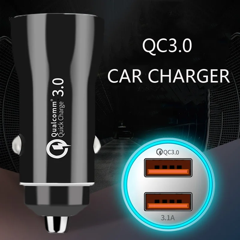 

Quick Charge 3.0 Mini USB Car Charger For iPhone X 8 7 Car Phone Charger Dual USB Phone Charger in Car For Samsung Xiaomi Huawei