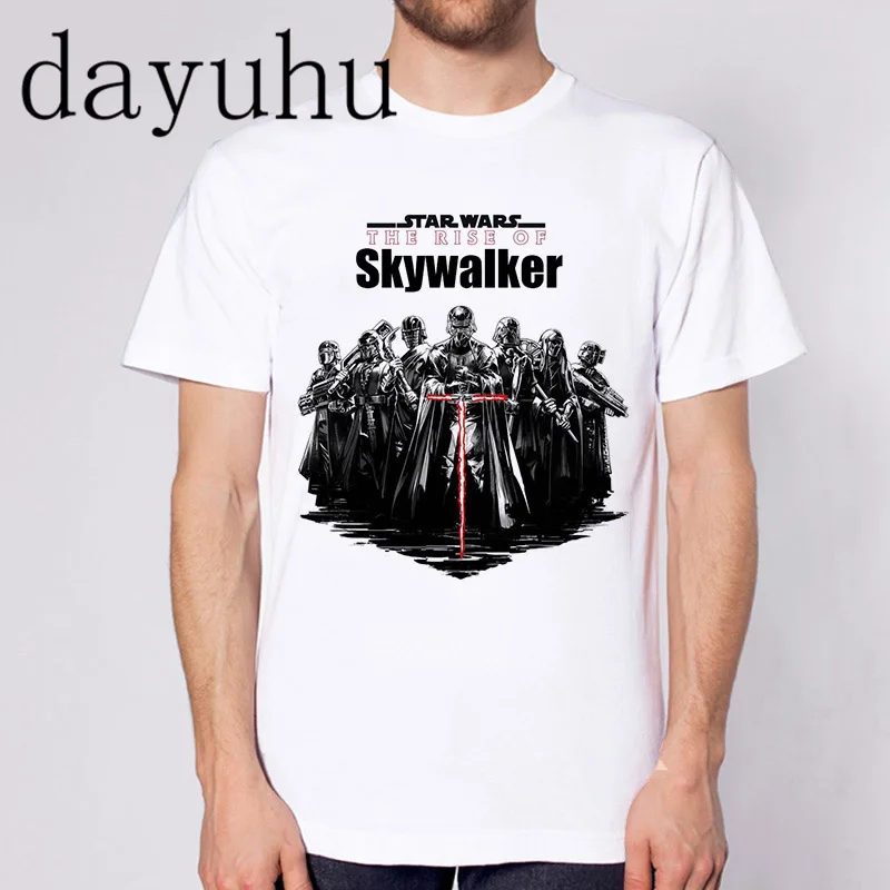 Прямая поставка; с принтом «Звездные войны» рост Скайуокер футболка Для мужчин забавные мужские футболки Звездные Войны Мандалорских детская футболка Yoda топ, футболка, рубашка Homme