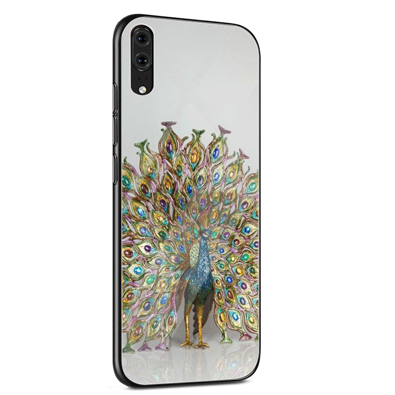 G10 Чехол для телефона из стекла ТПУ для huawei P10 P20 P30 Lite Pro P Smart mate 10 20 Lite Y6 Y9 Honor 7A 8X9 10 чехол с павлином - Цвет: G10