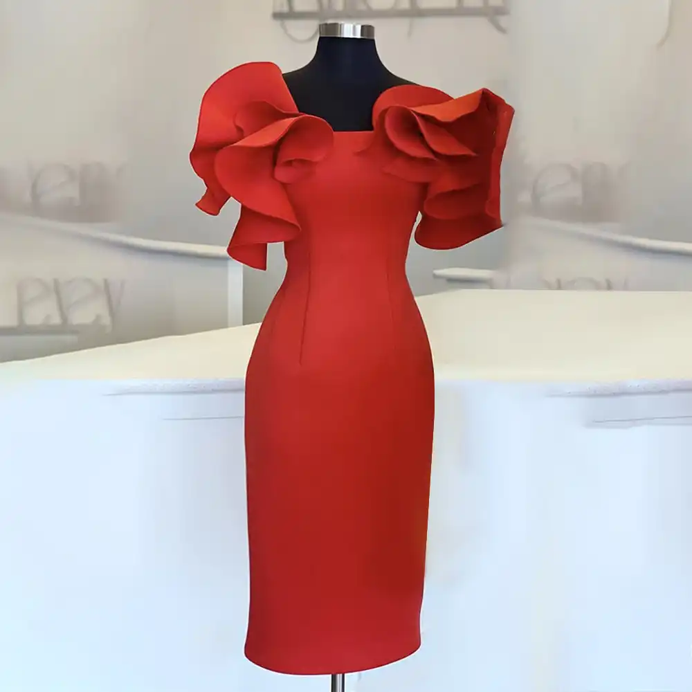 red midi occasion dress