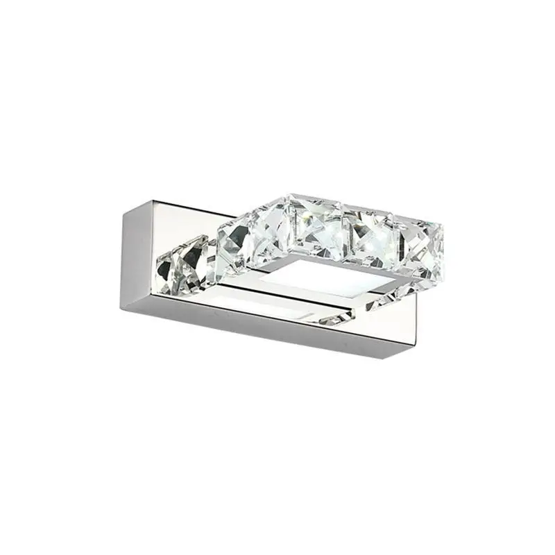 Square K9 6w Crystal Bathroom Light Fixtures Led Bath Vanity Wall Light Fixtures Led Bath Vanity Wall