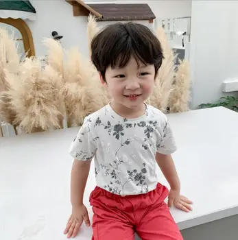 

2020 wholesale baby boys printed t-shirt fashion summer kids top 1-6t