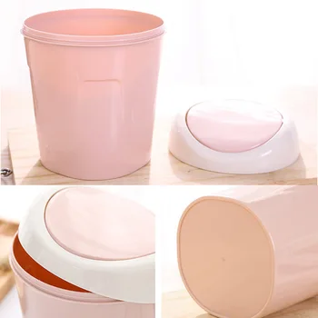 

Trash Can Desktop Mini Flip Lid Garbage Dust Bin Holder for Home Bedside Room MU8669