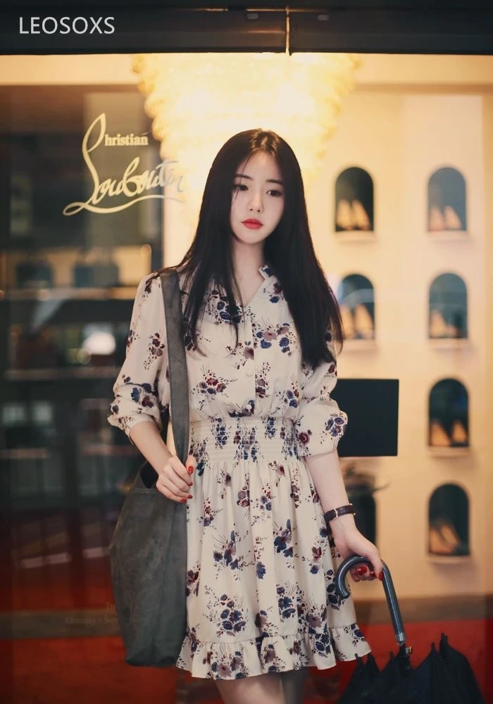 Весной и осенью новое корейское платье свободная юбка с длинными рукавами талии