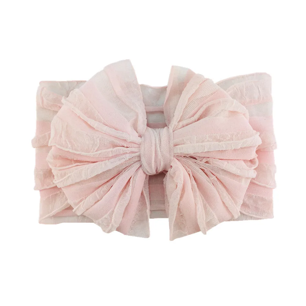 Oversize Lace Bow Baby Headband Wide Soft Flower Silk Hairband for Girl Headwear Children Bow Knot Turban Newbor Infant Headwrap baby stroller accessories