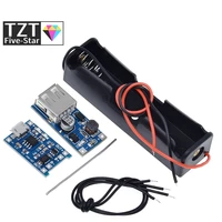 Kit de bricolaje de módulo de cargador de batería de litio Micro USB 5V 1A 18650 TP4056 + tablero de aumento de potencia móvil 600MA SB + caja de batería 18650