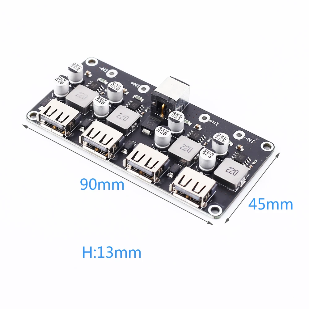 4CH USB DC-DC Шаг вниз Питание понижающий QC2.0 QC3.0 Зарядное устройство модуль 24 Вт 4-канальный Напряжение конвертер