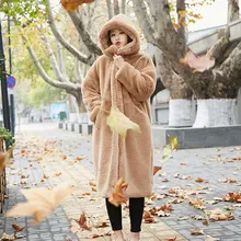 20 градусов зимняя меховая куртка длинная шуба женская плюшевая меховая теплая куртка женская имитация норки Толстая парка с капюшоном пальто размера плюс