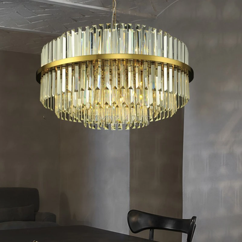Круглые часы современного дизайна хрустальная люстра подвесной светильник