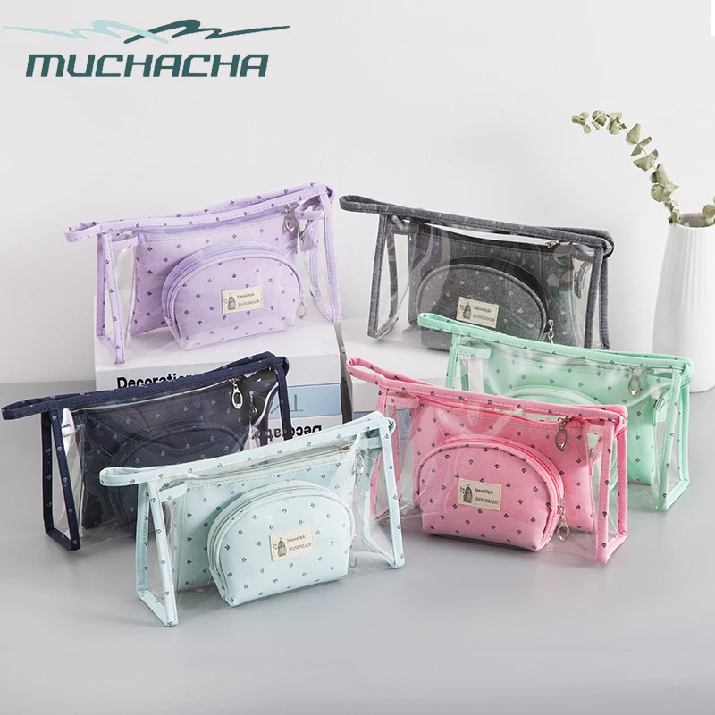 Muchacha 3 шт./компл. модные брендовые косметички водонепроницаемый Neceser портативный для макияжа сумка для женщин ПВХ Сумка дорожная Туалетная сумка Blosa