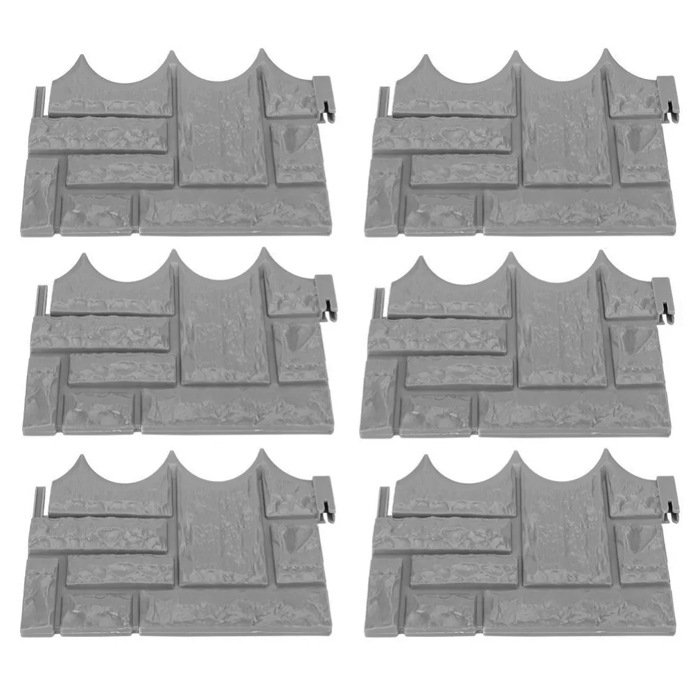 6pcs-Garden-Accessories-Decoration-Edging-Lawn-Fence-Set-Liner-Path-Easy-Install-Grey-Brick-Wall-Home