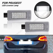 

2PCS No Error LED License Number Plate Lights For Peugeot 207 CC 208 308 II Hatchback 2008 3008 For Citroen C5 III C4 Picasso