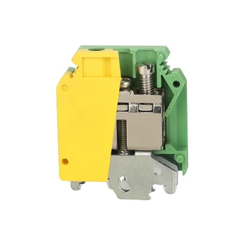 

Din Rail Terminal Blocks Ground 10Pcs USLKG-35 Earth Universal Class Connector Screw Terminal Block USLKG35