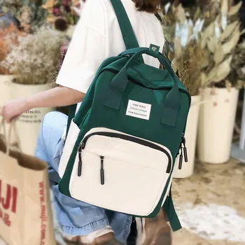 

Harajuku Ulzzang Women Backpacks Waterproof Nylon School Bags for Teenage Girls Bookbag female Travel Backpack mochila 2019