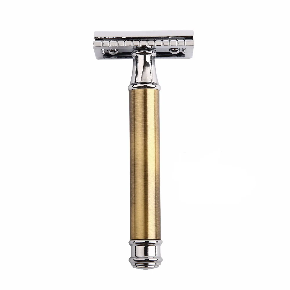 

NEW Brass Double Edge Razor Blade Replaceable Razors for Shaving Men Manual Shaver Mirror Blank Handle Classic Safety Razor
