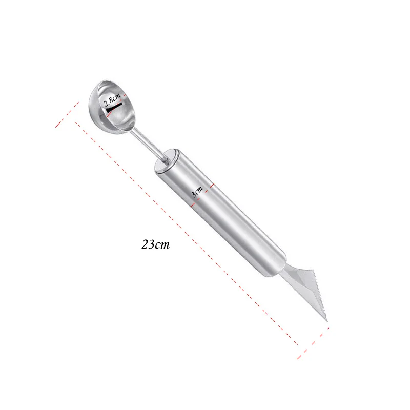 Кухонный гаджет двойная головка из нержавеющей стали фруктовый экскаватор арбуз экскаватор ложка-шарик резьба нож для резки фруктов - Цвет: Fruit cutter