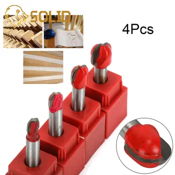 

Router Bit 1/4" Straight Mill Trimmer Round Cove Box Bits Tools Milling Cutter Woodworking Multiple Specifications 4Pcs/Set