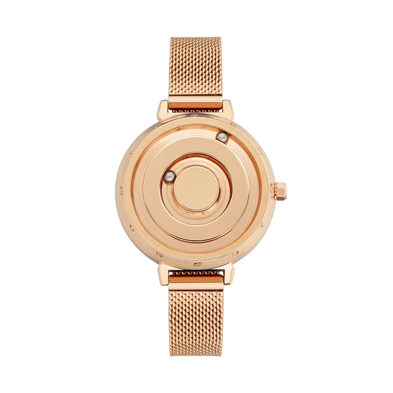 rose gold steel Креативные магнитные часы для женщин, элегантный браслет, кожа, нержавеющая сталь, женское платье, наручные часы, минималистичный кварц, Reloj de Mujer - Цвет: rose gold steel