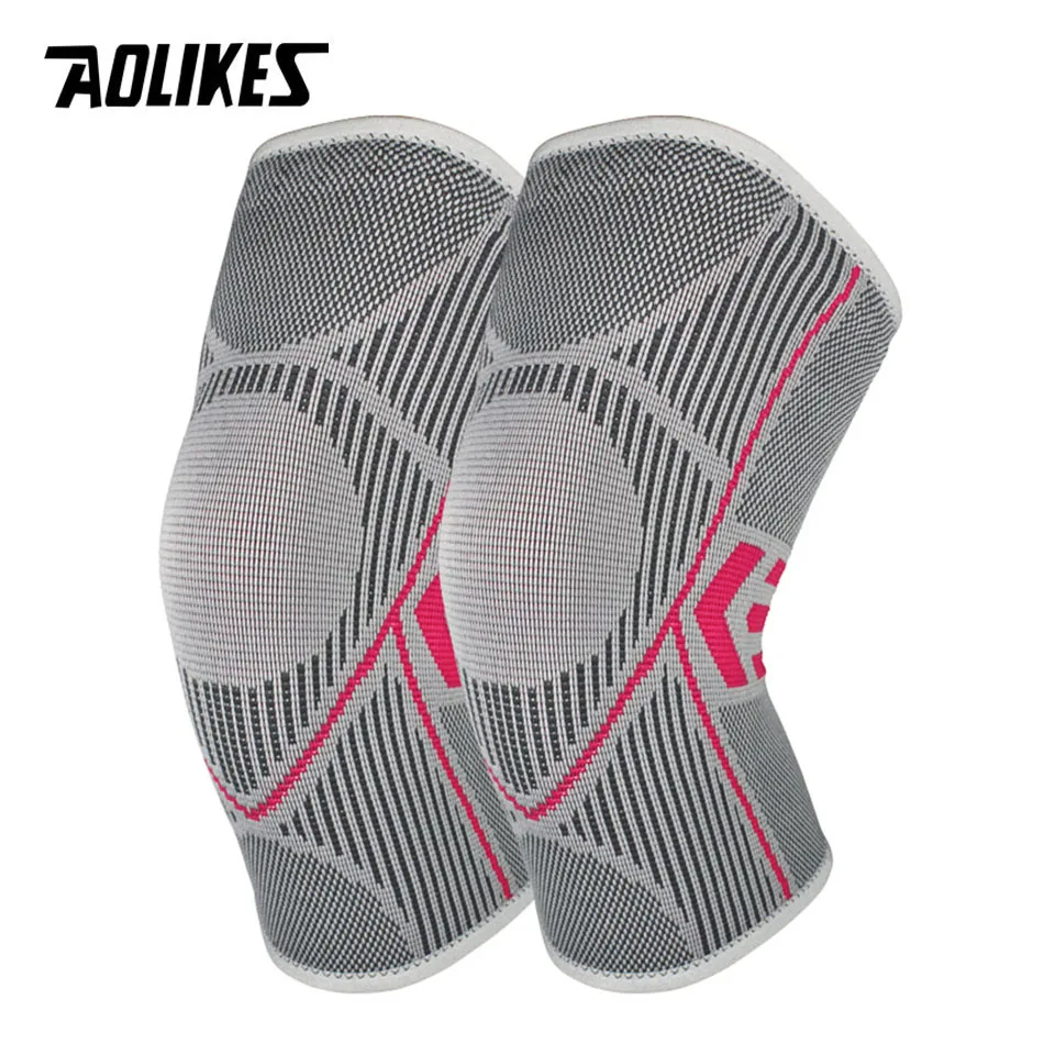 

AOLIKES 1 Pair Knee Support Braces Men Women Elastic Nylon Sport Compression Knee Pads Sleeve For Basketball Running Cycling
