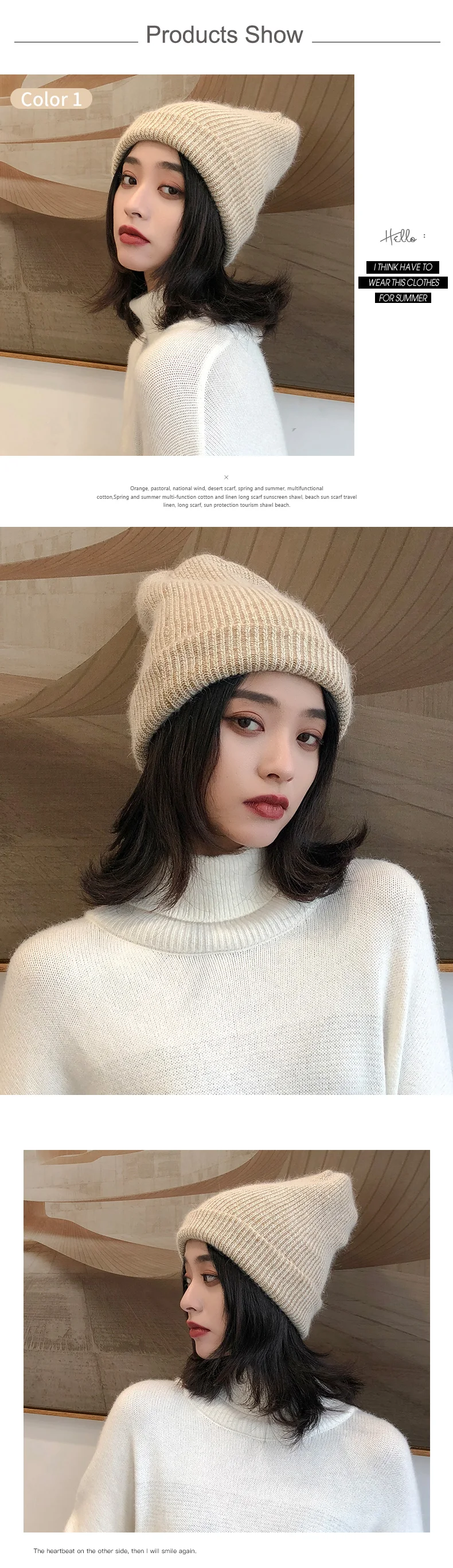 Зимние шапки-бини для женщин, вязаные шапки Gorros, теплые новые Брендовые женские повседневные однотонные шапки из кроличьей шерсти, Утолщенные мягкие шапки для женщин