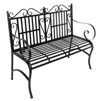 

American iron Retro 2-Seater Outdoor Chair Foldable Outdoor Patio Garden Bench Porch Chair Seat for outdoor furniture decoration