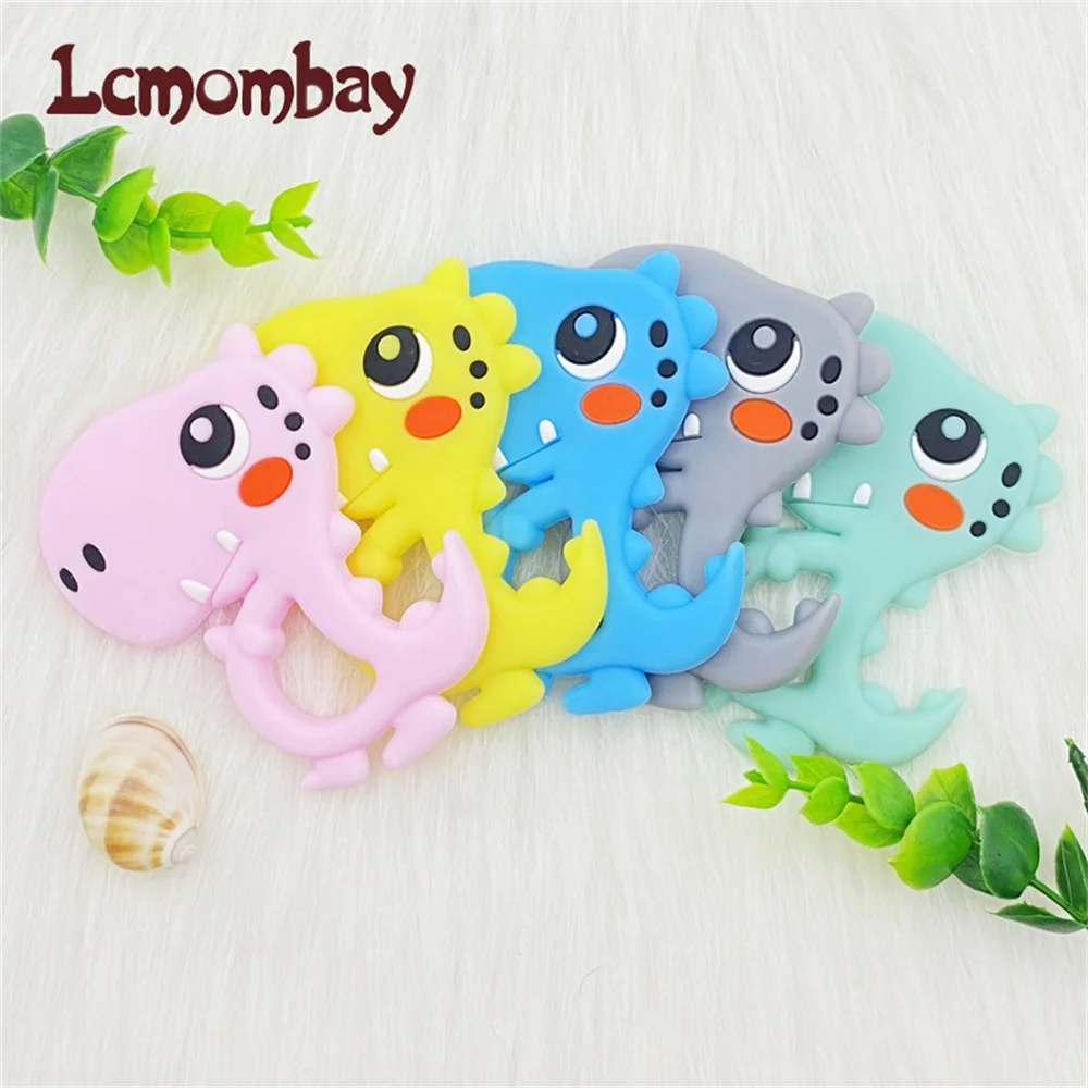 1pcs Dinosaur Shaped Silicone Baby Teethers BPA Free Food Grade Pendant Necklace Accessory Chew Toys