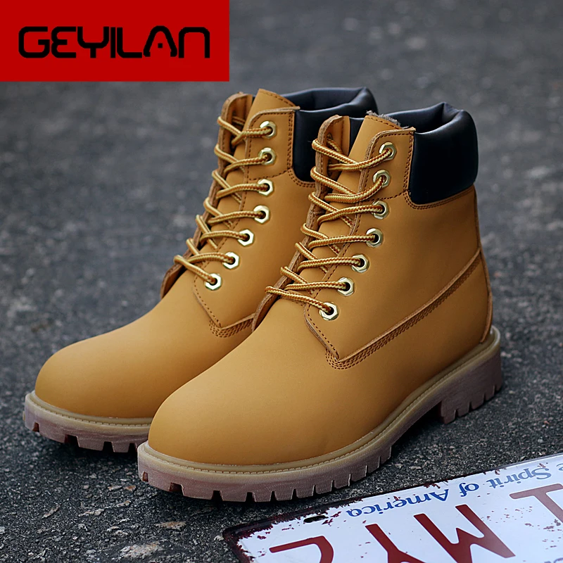 

Fashion Snow Boots Men 2019 New Autumn Winter Warm Comfortable Suede Leather Work Shoes Male Plus Size HX-161