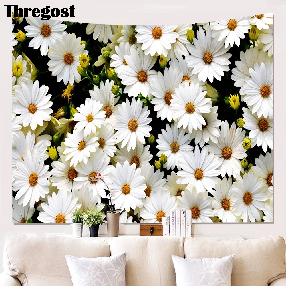Flower Scenic Printed Home Decoration Tapestry Wall Hanging Tapestries Beach Throw Towel Picnic Blanket Mat | Дом и сад
