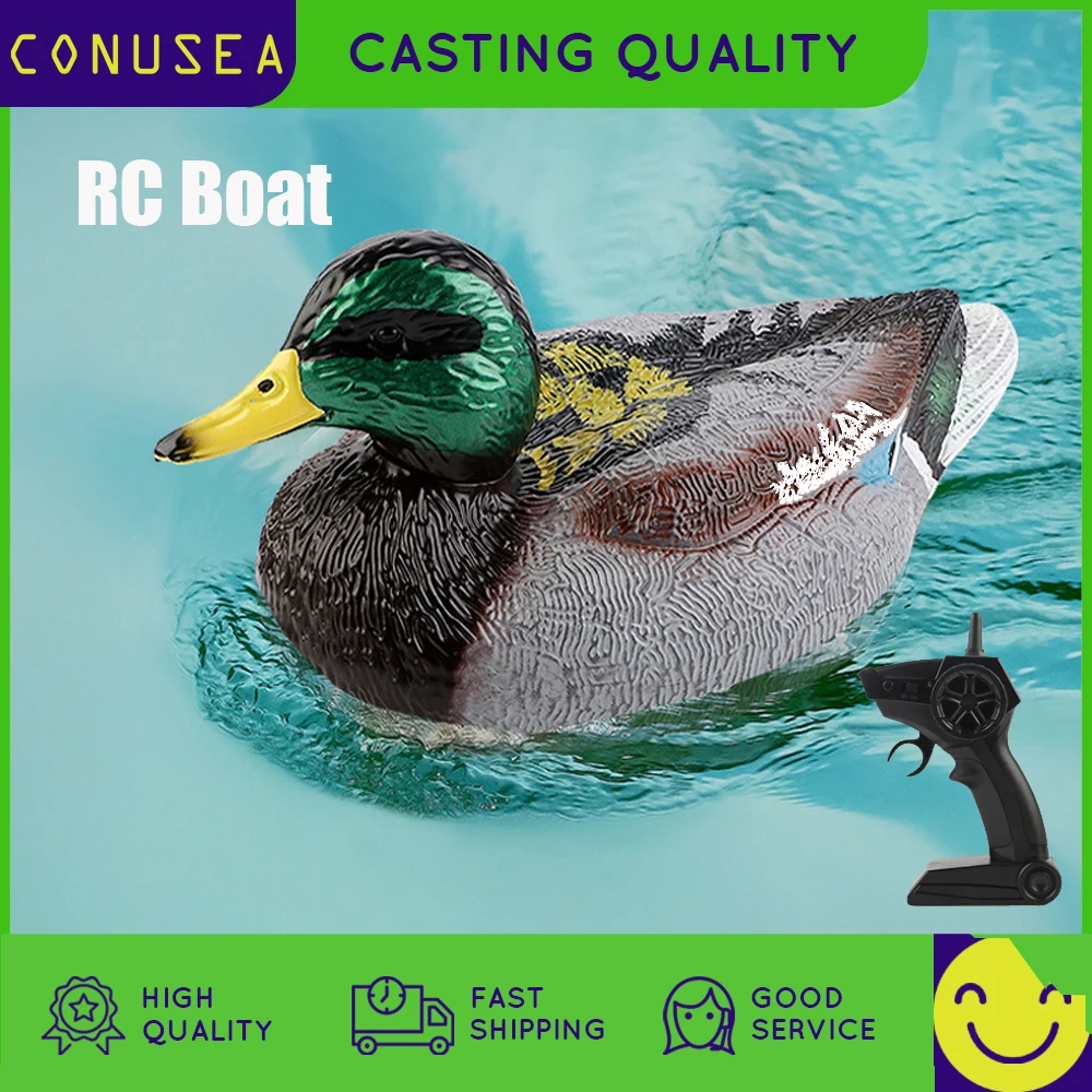 Kids Rc Racing Boat Simulation Remote Control Boat Duck Shape 2 In 1