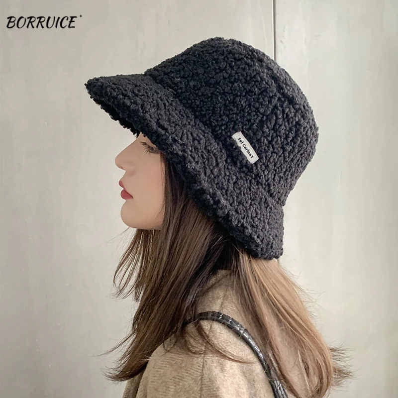 2021 Girl Bucket Hat Warm Teddy 